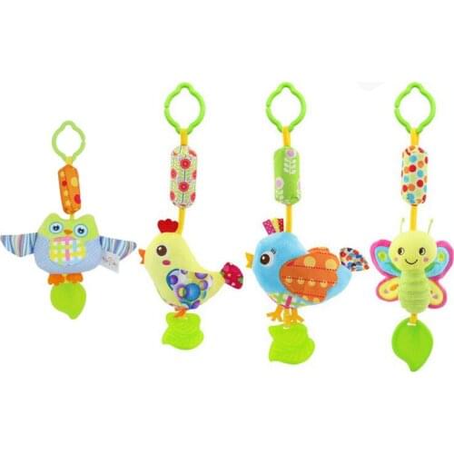 Bird educational fun kids animal Happy Monkey wind bell doll infant plush BB device gift newborn cognition cartoon soft baby toy