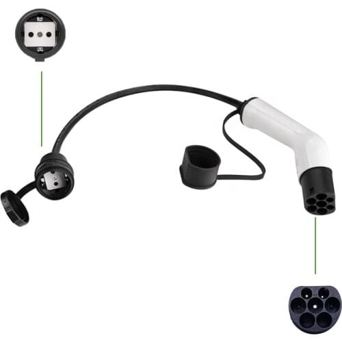 EV Connector 16A Type 2 Male Plug to Schuko socket EV Charging Adapter For Portable EV Charger