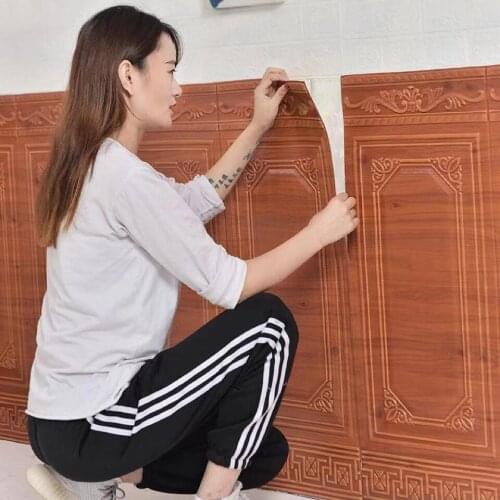 Self-adhesive wallpaper 3D three-dimensional wall paste living room anti-collision wall wall wall board sticker
