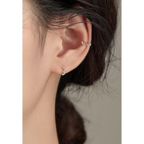 Simple Wild Wave No Pierced Wrap Cartilago 925 Sterling Silver Clip On Earrings For Women No Piercing Fashion Jewelry Gift