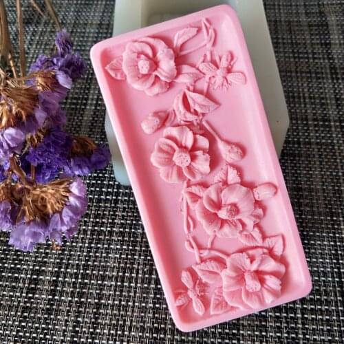 HC0134 PRZY Silicone Mold Soap Molds Gypsum Chocolate Candle Candy Mold Clay Resin Flower with Bee Flowers Moulds Eco-friendly