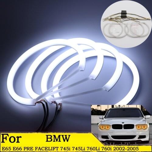 SMD Cotton Light Switchback LED Angel Eye Halo Ring Kit For BMW E65 E66 PRE FACELIFT 745i 745Li 760Li 760i 2002 2003 2004 2005