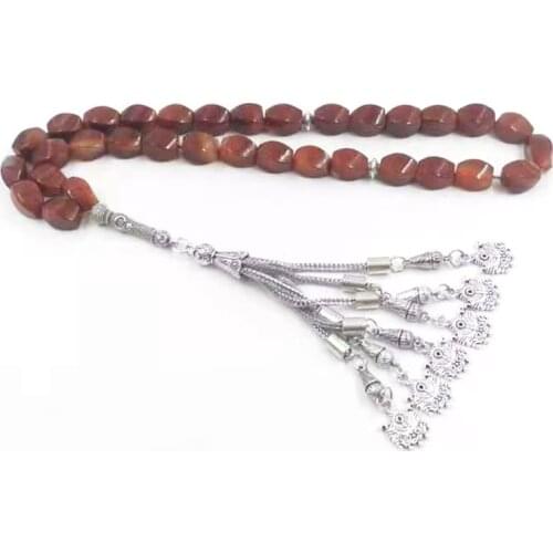 Tasbih Natural Red Agates stone Islamic misbaha bracelet Rosary bead arabic fashion Gift eid Muslim New accessories on hand