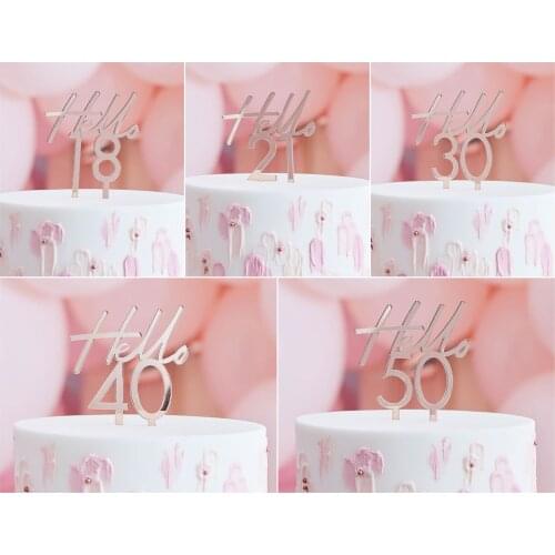 18th 21st 30th 40th 50th Birthday Cake Topper, Rose Gold Cake Topper, Anniversary Birthday Party Decorations Lovely Gift