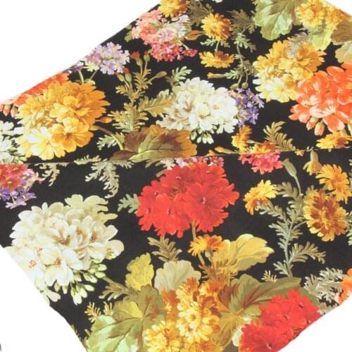Viaphil 100% Cotton Fabric Brand New Big Blooming Rose Flower Printed Sewing Cloth Dress Clothing Textile Tissue