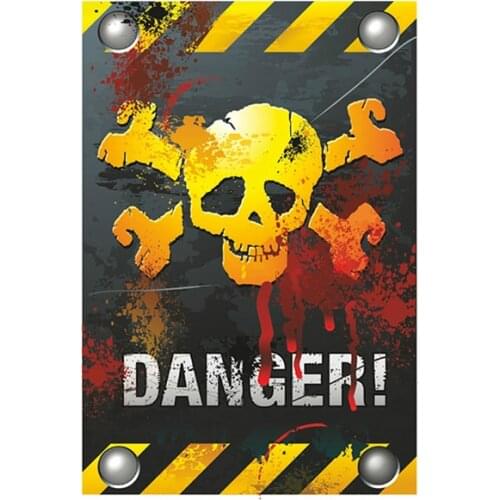 DANGER WITH SKULL + BONES Print Vinyl Car Sticker JDM Bumper Window Body Motorcycle Decals AUTO Accessories,15cm*11cm