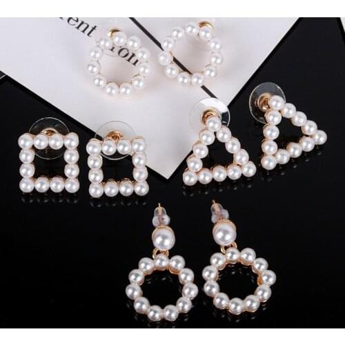 Cute Chic Fashion Lovely Pearl Ear Stud Earrings Bijoux Jewelry For Woman Girl
