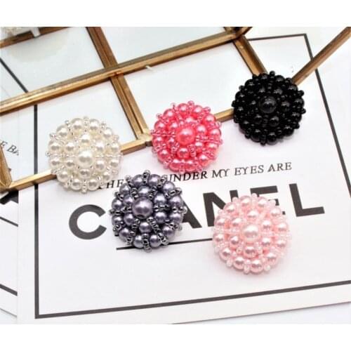 1PCS Sewing accessories Handmade beaded buckle pearl bead button coat velvet high-end clothing decoration buckle