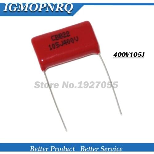 10PCS 400V105J 1UF Pitch 20MM 400V105 1000NF CBB Polypropylene film capacitor new NEW 400V105J-P20