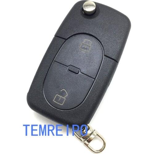 10pcs/lot 2 3 4 Buttons Flip Folding Remote Key Shell Cover fit for Audi A2 A3 A4 A6 A8 TT uncut fob CR1616/CR2032 battery place