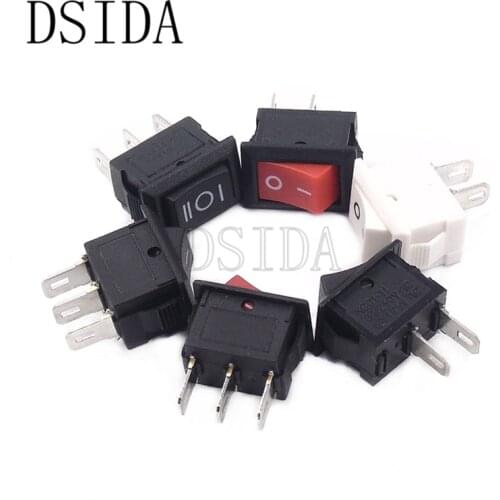 10PCS/lot KCD11 Rocker Switch 10*15mm Mini Push Button Switch ON-OFF / ON-OFF-ON 2 Pins / 3 Pins 3A 250VAC / 6A 125VAC