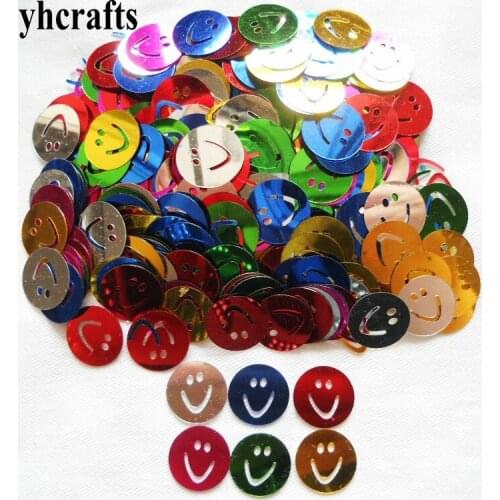 20gram/Lot 16mm smile face sequin Craft material Kindergarten arts and crafts Intelligence Creative activity item Cloth ornament