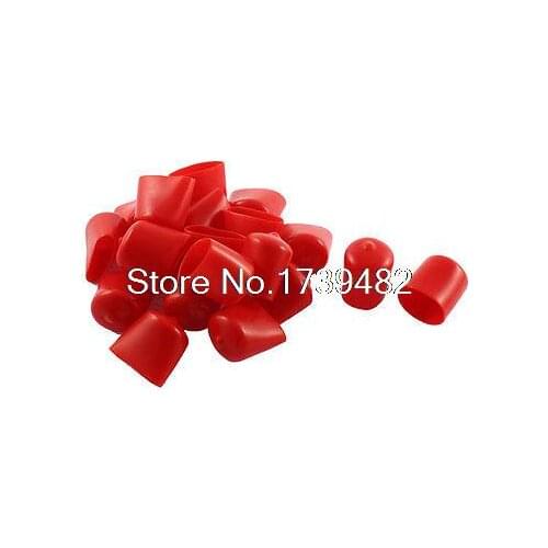 20Pcs Red Soft Plastic PVC Insulated End Sleeves Caps Cover 22mm Dia