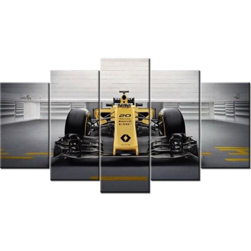 5 Pieces Canvas Wall Art Renault RS16 F1 Racing Car Paintings HD Printed Posters Modular Pictures