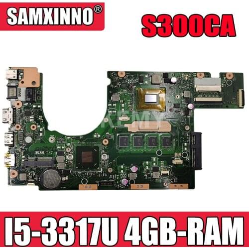 Akmey S300CA For Asus Laptop motherboard I5-3317U 4GB-RAM REV 2.0 PN:60NB00Z0-MBD000 S300CA mainboard 100% tested