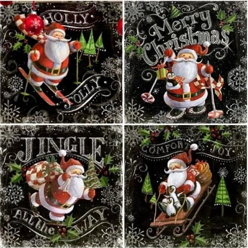 HUACAN Diamond Painting Cross Stitch Christmas Santa Claus Rhinestone Picture Text DIY Diamond Embroidery Blackboard Home Decor
