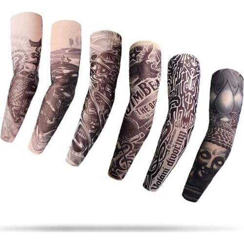 Cool Sleeve Tattoo Ice Silk Sleeve Sleeve Flower Arm Male Sleeve Tattoo Icy Sleeve Seamless Female Summer Sunscreen Glove Sleeve