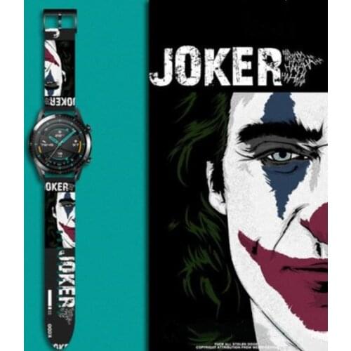 Supervillain Joker Bracelet Smartwatch Band 22mm 20mm Silicone Strap For Huawei GT 2 2E Magic Watch 2 42mm 46mm