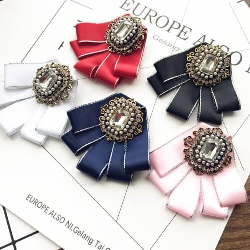 British Korean Bow Tie Wedding Groom Groomsmen Wedding Banquet Red Mens Women Formal Dress Handmade Rhinestone Bowtie