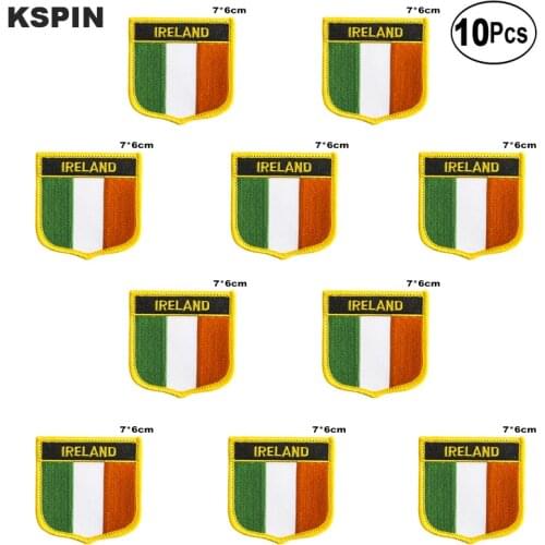 Ireland Flag Embroidery Patches Iron on Saw on Transfer patches Sewing Applications for Clothes in Home&Garden