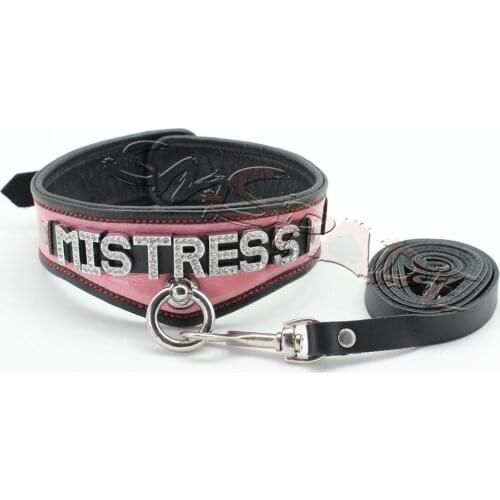 SMSPADE Leather Collars for adult pink Collar Adjustable Belt Slave Fetish Bondage BDSM Strap Cosplay Adult Sex Toys for couple