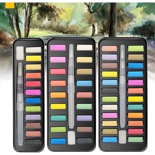 1 Set Watercolor Paint Lightweight Fast Drying 12/18/24 Colors Premium Painting Art Rich Colors Watercolor Paint Set for Artist