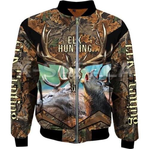 Men Unisex Deer Bow Hunter 3D Skull Printed Flight Jacket Thick Bomber Jackets Zipper Coat Casual Harajuku Women Streetwear 8