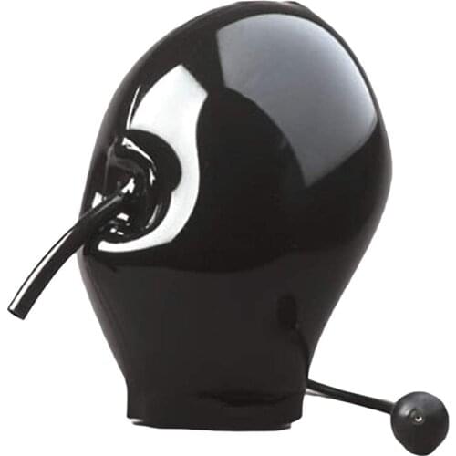 Latex Hood Mask Tube and Inflatable with Back Zip Decoration Cosplay Club Wear for Men Women