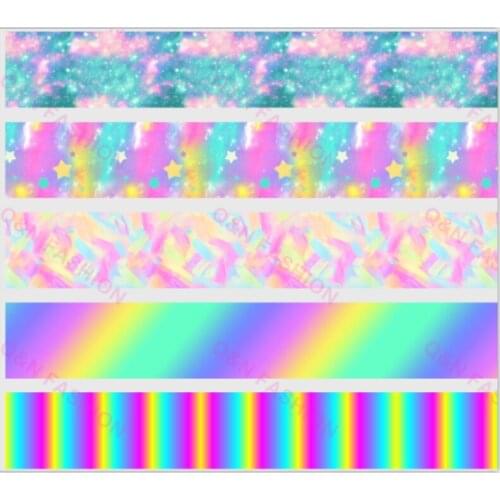 Q&N ribbon 50Yards 16mm 22mm 25mm 38mm 75mm Gradient Grosgrain/FOE Ribbons for DIY Bow Craft Wedding Christmas Party Decoration