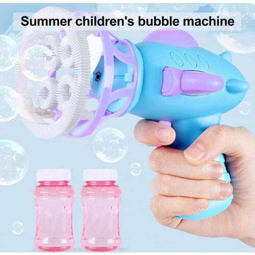 Summer Creative Bubble Blower 3 Colors Electric Long Lasting Plastic Double Bubble Blower Funny Kids Toy Fan for Outdoor