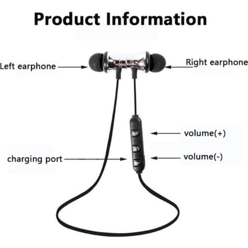 XT11 Magnetic Wireless bluetooth Earphone music headset Phone Neckband sport Earbuds Earphone with Mic For iPhone Samsung Xiaomi