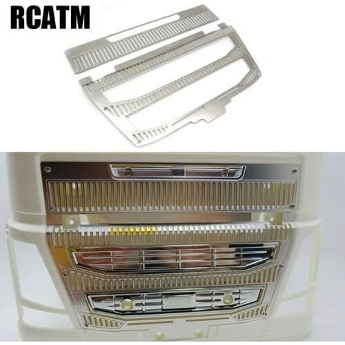 Metal Front Face Grille Middle Network for 1/14 Tamiya RC Truck Volvo 56360 FH16 750