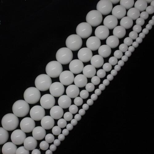 Mini. order is $7! 3-18mm White porcelain Agates Round Jewelry Making Loose Bead 15"
