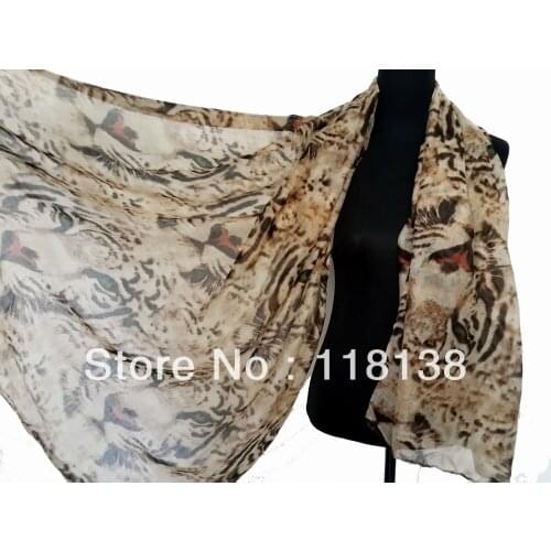 New Fashion Beautiful Animal Tiger Stripes Print Womens Scarf 180*110cm, Free Shipping