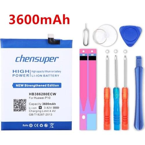 New 3600mAh High Quality Battery HB386280ECW Battery for Huawei Ascend P10+ Tracking Number