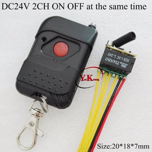 DPDT Relay Remote Switch 2CH ON OFF Remote Switch 24V Contact Wireless Switch NO COM NC 2A Relay 433.92MHZ ASK Switching RX TX