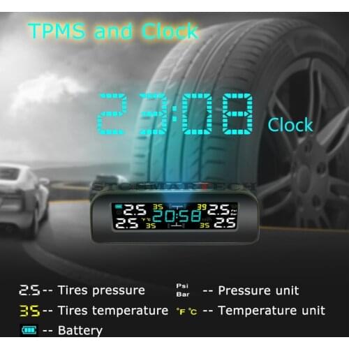 TPMS Car Tire Pressure Alarm Monitor System Auto Security Alarm Systems Tyre Pressure Temperature Warning Prevent tire burst