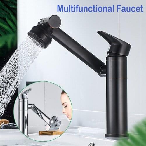 Modern 360 Degree Rotating Single Hole Faucet Multifunctional Hot and Cold Water Faucet Basin Faucet for Bathroom Sink xqmg 2021