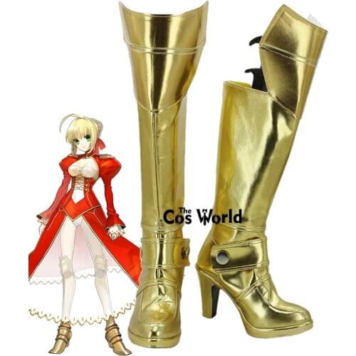 Fate/stay night Red Saber Nero Claudius Caesar Augustus Germanicus Anime Games Customize High Heels Cosplay Shoes Boots