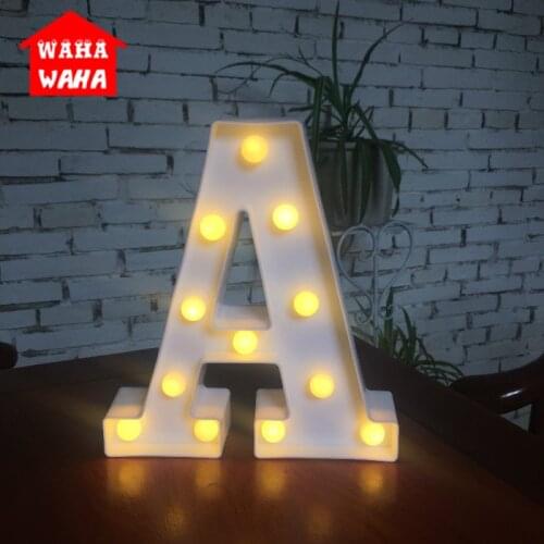 DIY White LED Letter Night Lamp Creative English Alphabet Number Battery Lamp Romantic Wedding Party Christmas Home Wall Decor