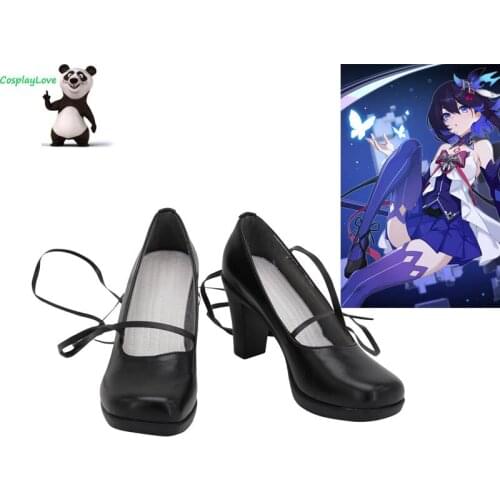 Honkai Impact 2rd Seele Vollerei Black Cosplay Shoes Cosplay Long Boots Leather Custom Made For Party Christmas Halloween