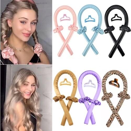 Big Wave Curler Headband For Women Girl Foam Sponge Lazy Sleeping No Heat Curling Stick Hair Accessories Hairband Scrunchies Set