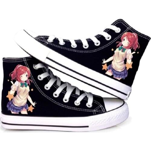 Anime Cos lovelive Shoes Maki Nishikino Casual Canvas Shoes plimsolls High Flats Bottom shoes duck shoes Sneakers