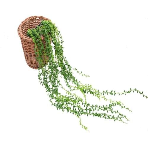 1pcs Artificial Plants Green Plastic plant Leaves Garden Home Decoration artificial grass Fake plant Leaves Green Plant Vine