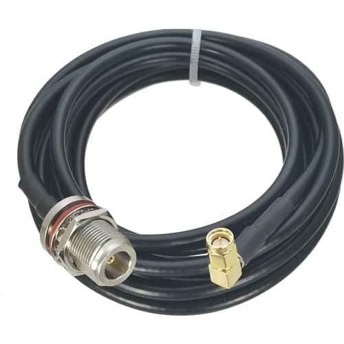 1Pcs RG58 N Female Jack Bulkhead to SMA Male Plug Right angle Connector RF Jumper pigtail Cable 8inch~6FT