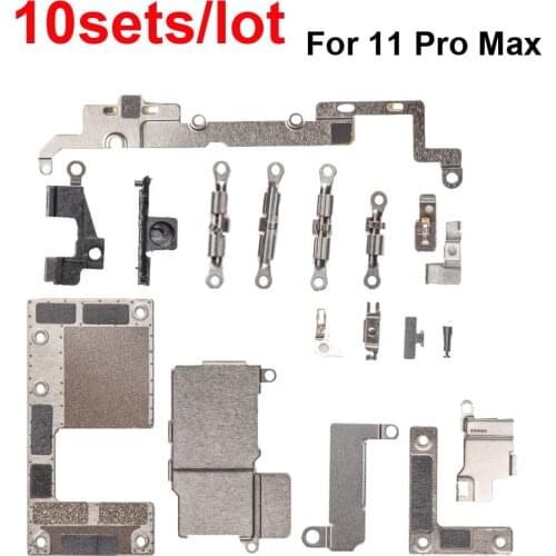 10sets/lot For iPhone 11 Pro Max Full Inside Small Metal Repair Parts Holder Bracket Shield Plate Set Kit