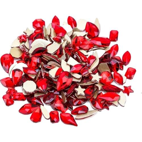 100 pcs/bag Random Shape Nail Art Gem Rhinestone 7 Color Mix Flatback Crystal Jewelry Manicure Accessories Nail Decoration TG#29