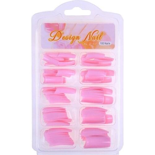 100pc Fake Nails 10Size French Half-Cover False Nail Art Tips Press On Nails Acrylic UV Gel Manicure Tip For Lady Nails Make Up
