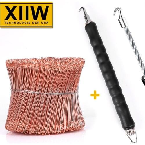 1000pcs Copper Wire+Rebar Hook Semi-automatic Rebar Hook Straight Pulling Wire Tie Strapping Artifact Steel Bar Building Tools