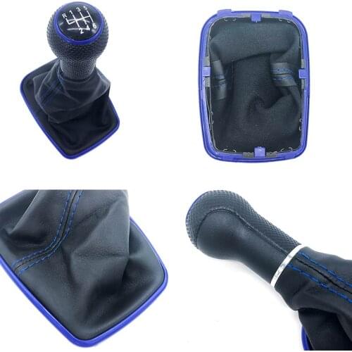 12mm/23mm Gear Shift Knob Gaiter Boot Adapter Sleeve Blue Frame Line For Volkswagen VW Golf 4 MK4 GTI Jetta Bora Interior Parts